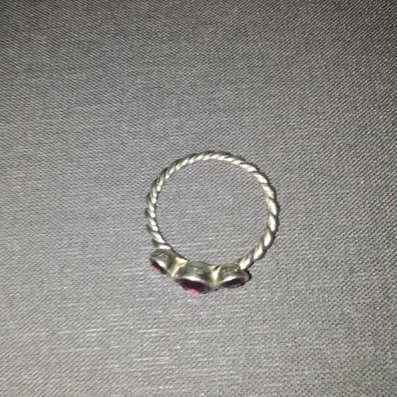 🦋🏵️🦋Silver Plated Lab Created Ruby Ring - Picture 6 of 6